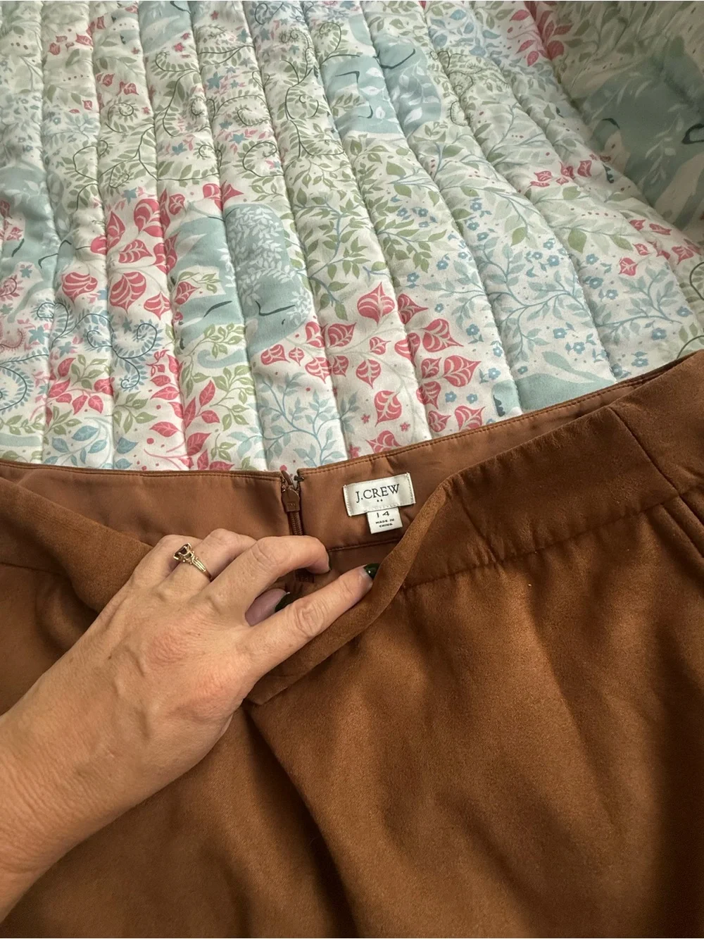 J. Crew Tan Brown Leather-Look Mini Skirt